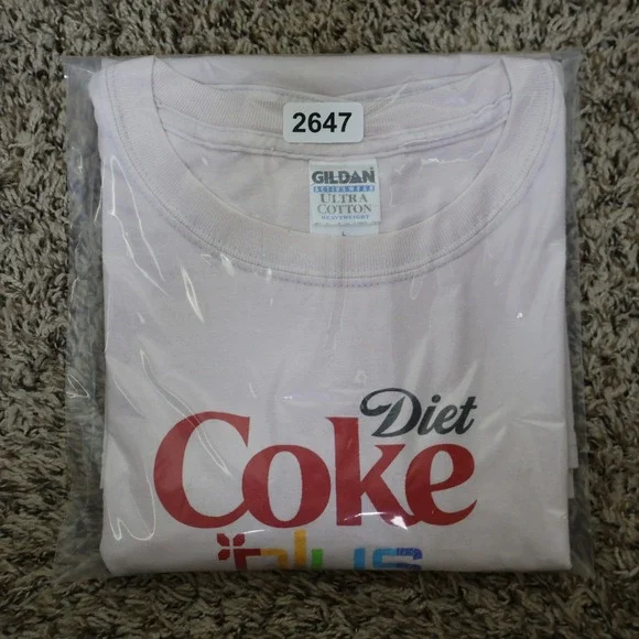 Vintage Diet Coke Plus Graphic Promo T-Shirt Mens Large Light Pink - Picture 14 of 14